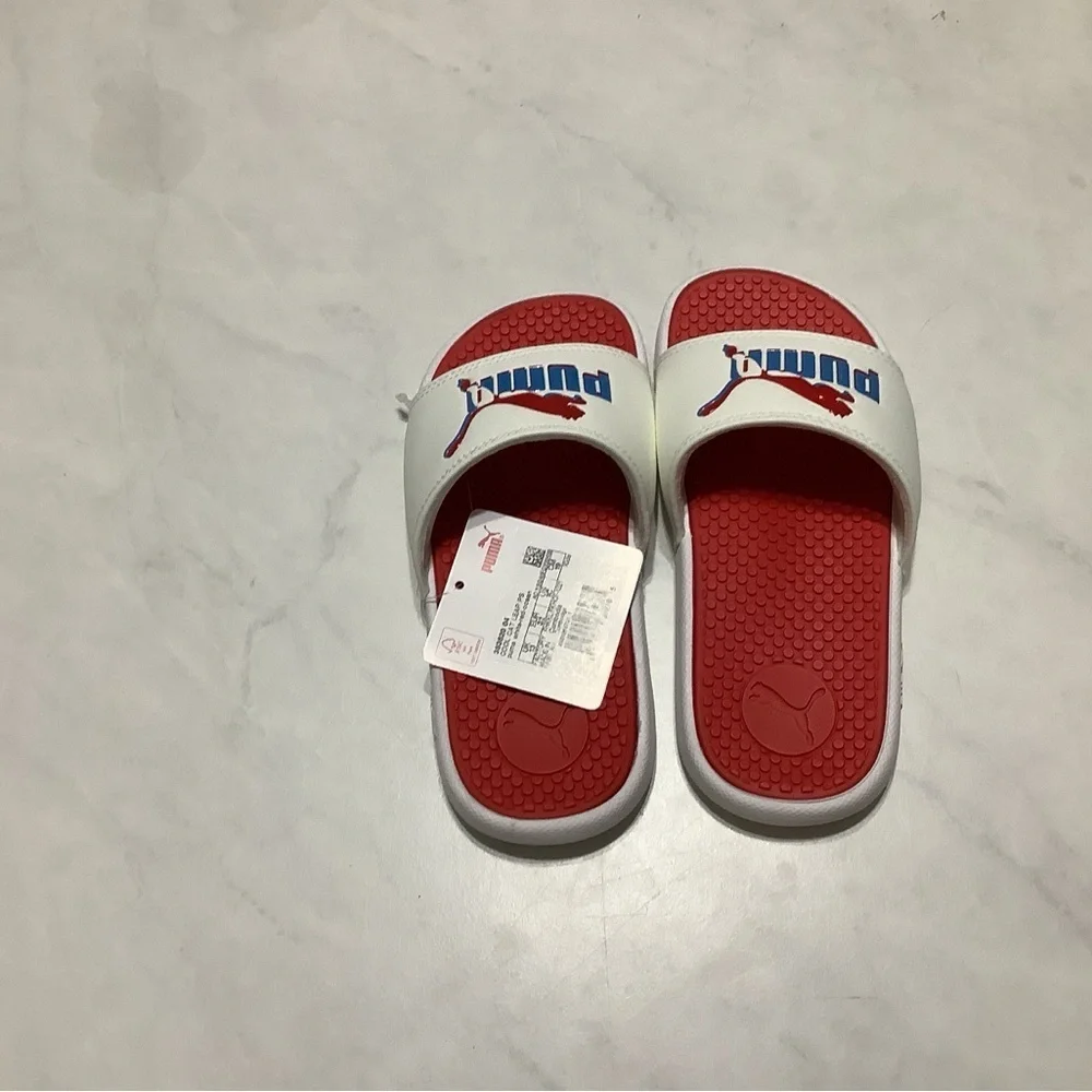 Puma Kids Red and White Sandals